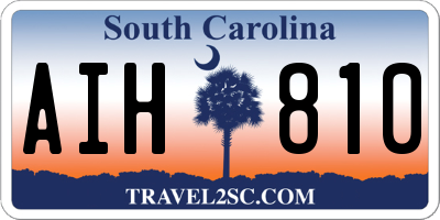 SC license plate AIH810