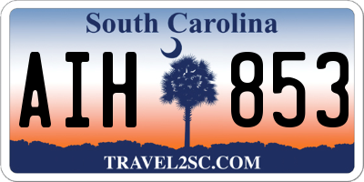 SC license plate AIH853