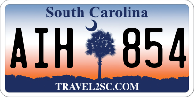 SC license plate AIH854