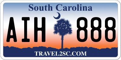 SC license plate AIH888