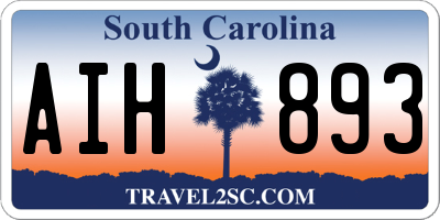 SC license plate AIH893