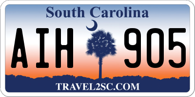 SC license plate AIH905