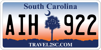 SC license plate AIH922