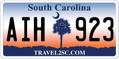 SC license plate AIH923
