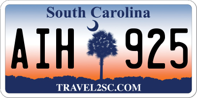 SC license plate AIH925