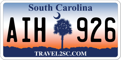 SC license plate AIH926