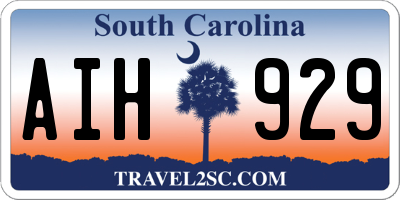 SC license plate AIH929