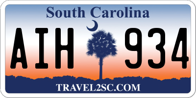 SC license plate AIH934