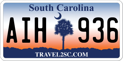 SC license plate AIH936