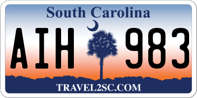 SC license plate AIH983