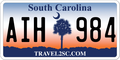 SC license plate AIH984