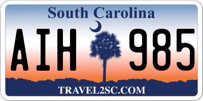 SC license plate AIH985