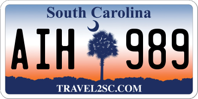 SC license plate AIH989