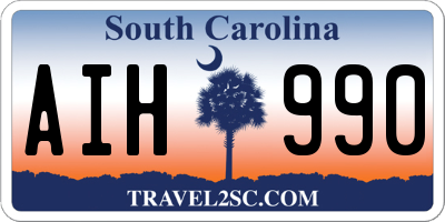 SC license plate AIH990