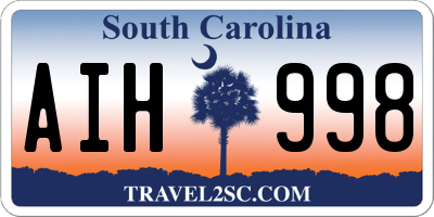 SC license plate AIH998