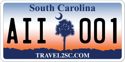 SC license plate AII001