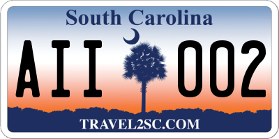 SC license plate AII002