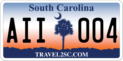 SC license plate AII004