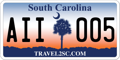 SC license plate AII005