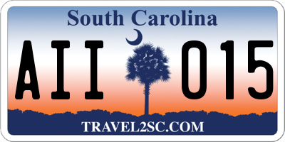 SC license plate AII015