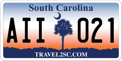 SC license plate AII021