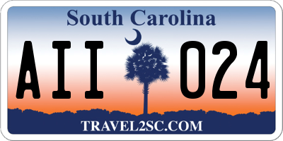 SC license plate AII024