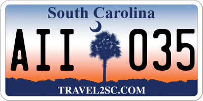 SC license plate AII035