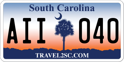 SC license plate AII040