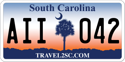 SC license plate AII042