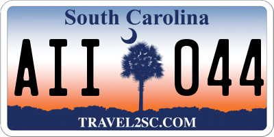 SC license plate AII044