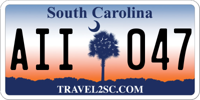 SC license plate AII047