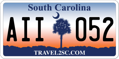 SC license plate AII052