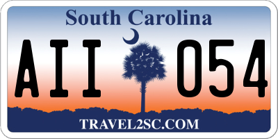 SC license plate AII054