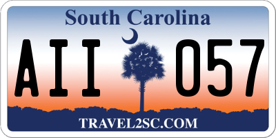 SC license plate AII057