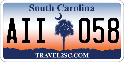 SC license plate AII058