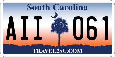 SC license plate AII061
