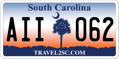 SC license plate AII062