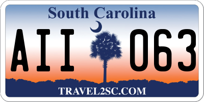SC license plate AII063