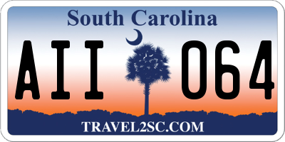 SC license plate AII064