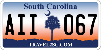SC license plate AII067