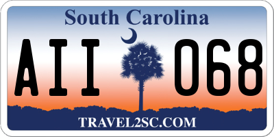 SC license plate AII068