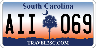 SC license plate AII069