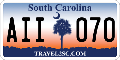 SC license plate AII070