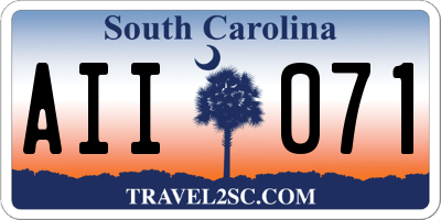 SC license plate AII071