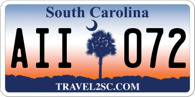SC license plate AII072