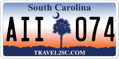 SC license plate AII074