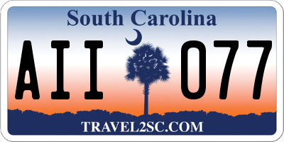 SC license plate AII077
