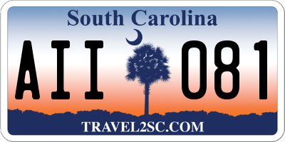SC license plate AII081