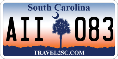 SC license plate AII083