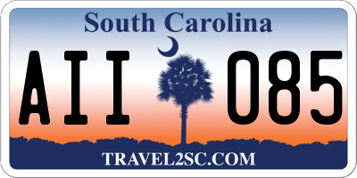 SC license plate AII085
